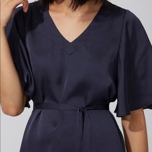 NWT Frank and Oak Satin V-Neck Dress in Graphite
